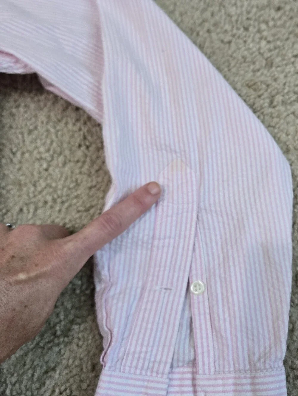 Men's Polo Ralph Lauren Shirt Long Sleeve Button Down Seersucker Size Medium